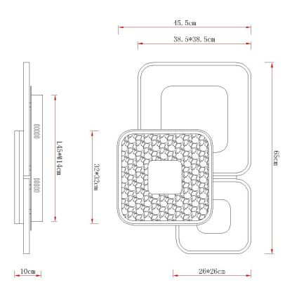 Globo - Dimbar LED taklampa LED/55W/230V 2700-6000K 65x45,5 cm + fjärrkontroll