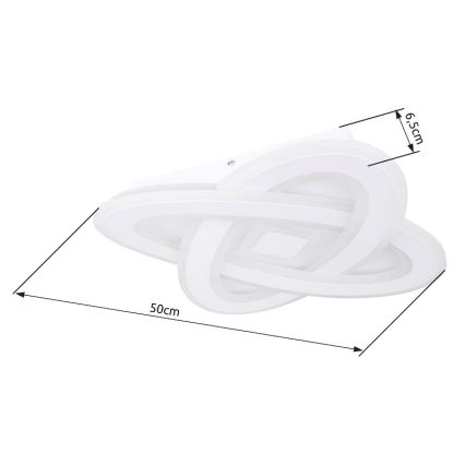 Globo - LED dimbar taklampa LED/36W/230V 3000-6000K Ø 50 cm vit + fjärrkontroll