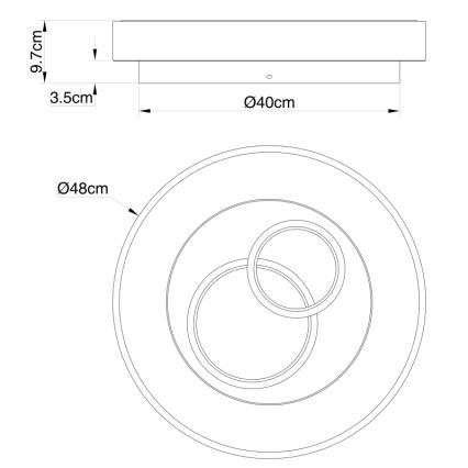Globo - LED Dimbar taklampa LED/50W/230V 3000-6000K + fjärrkontroll