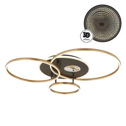 Globo - Dimbart LED-takarmatur LED/54W/230V 2700-6500K 90x70 cm antracit/guld + fjärrkontroll