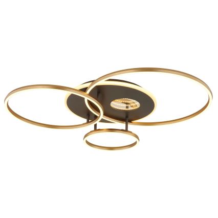 Globo - Dimbart LED-takarmatur LED/54W/230V 2700-6500K 90x70 cm antracit/guld + fjärrkontroll