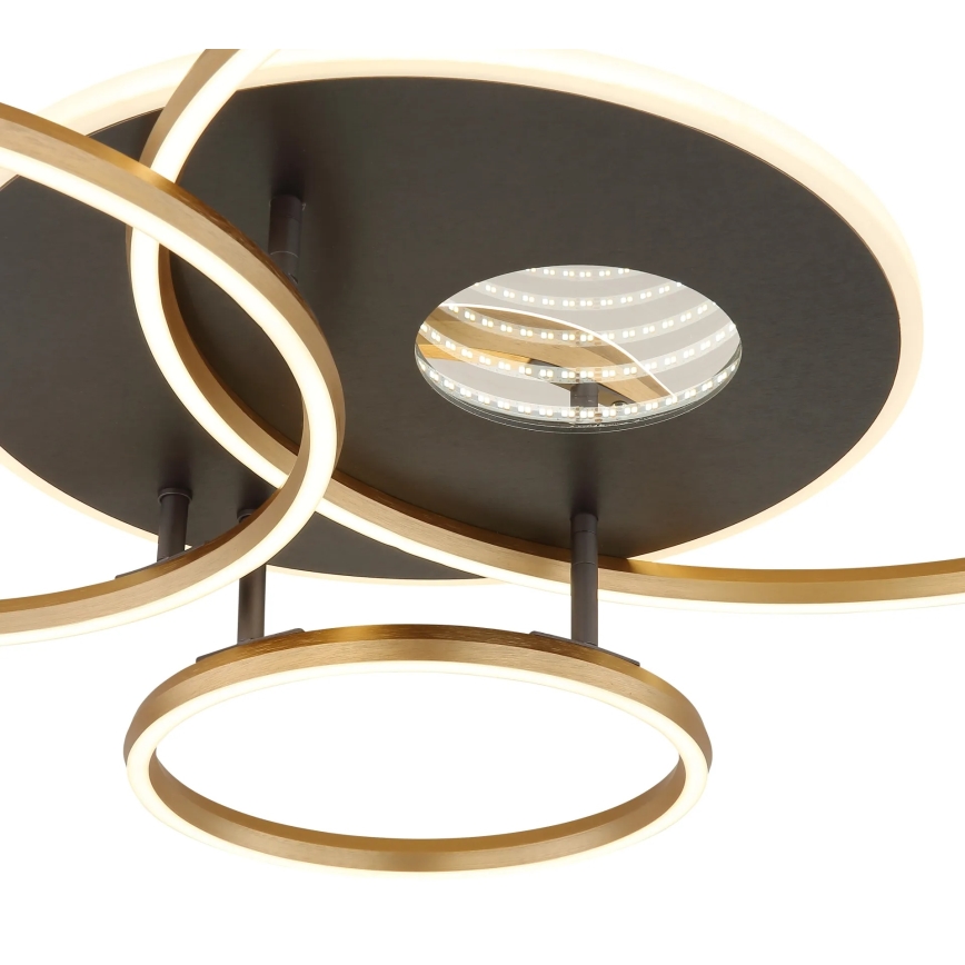 Globo - Dimbart LED-takarmatur LED/54W/230V 2700-6500K 90x70 cm antracit/guld + fjärrkontroll