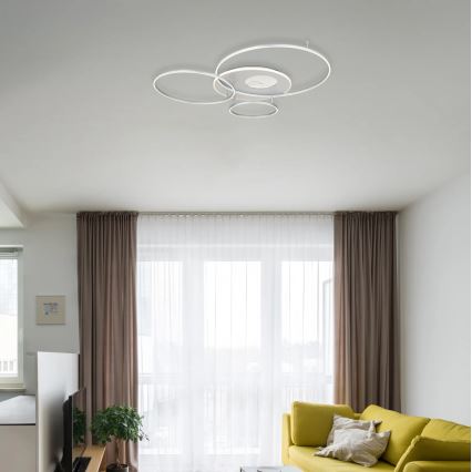 Globo - Dimmbar LED-taklampa LED/54W/230V 2700-6500K 90x70 cm silver + fjärrkontroll