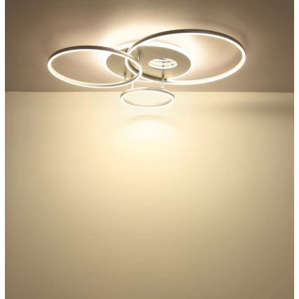 Globo - Dimmbar LED-taklampa LED/54W/230V 2700-6500K 90x70 cm silver + fjärrkontroll