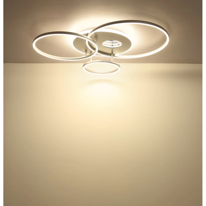 Globo - Dimmbar LED-taklampa LED/54W/230V 2700-6500K 90x70 cm silver + fjärrkontroll