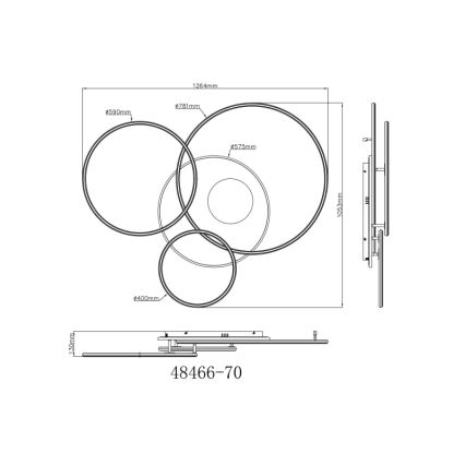 Globo - LED dimbar taklampa LED/70W/230V 2700-6500K guld + fjärrkontroll