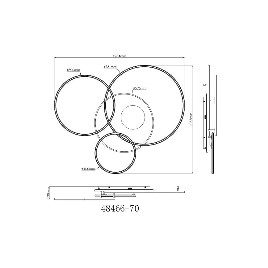 Globo - LED dimbar taklampa LED/70W/230V 2700-6500K guld + fjärrkontroll