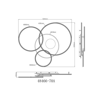 Globo - Dimmbar LED-taklampa LED/70W/230V 2700-6500K matt krom + fjärrkontroll