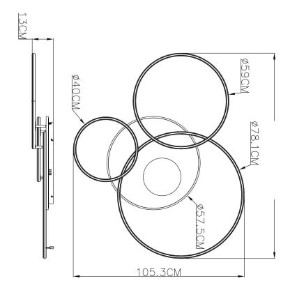 Globo - Dimbart LED-taklampa LED/70W/230V 2700-6500K 105x26,5 cm vit + fjärrkontroll