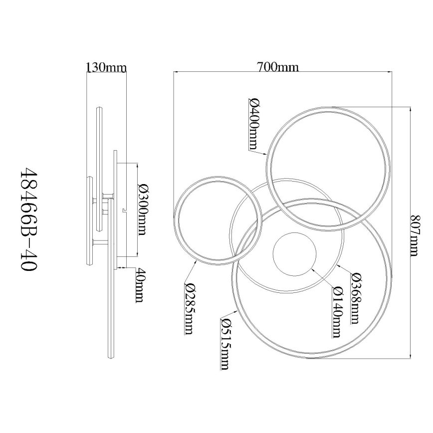 Globo - Dimbart LED-takarmatur LED/40W/230V 2700-6500K 70x80,7 cm + fjärrkontroll