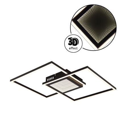 Globo - LED dimbar taklampa LED/32W/230V 2700-6500K 42,6x42,6 cm svart + fjärrkontroll