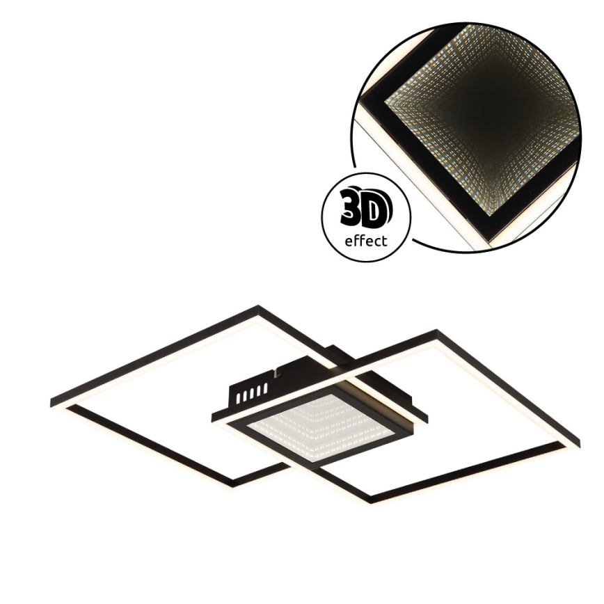 Globo - LED dimbar taklampa LED/32W/230V 2700-6500K 42,6x42,6 cm svart + fjärrkontroll