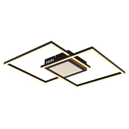 Globo - LED dimbar taklampa LED/32W/230V 2700-6500K 42,6x42,6 cm svart + fjärrkontroll