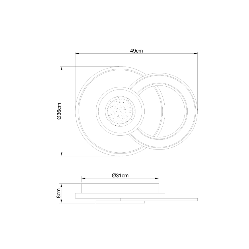 Globo - LED Dimbar taklampa LED/36W/230V 2700-6000K + fjärrkontroll