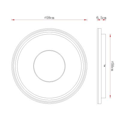 Globo - Dimbar LED-taklampa LED/60W/230V 2700-6000K Ø 59 cm beige + fjärrkontroll