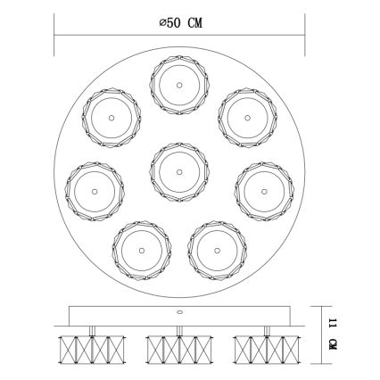 Globo - LED Dimbar taklampa LED/64W/230V 4000K diameter 50 cm