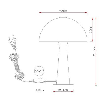 Globo - Bordslampa 1xE14/25W/230V svart