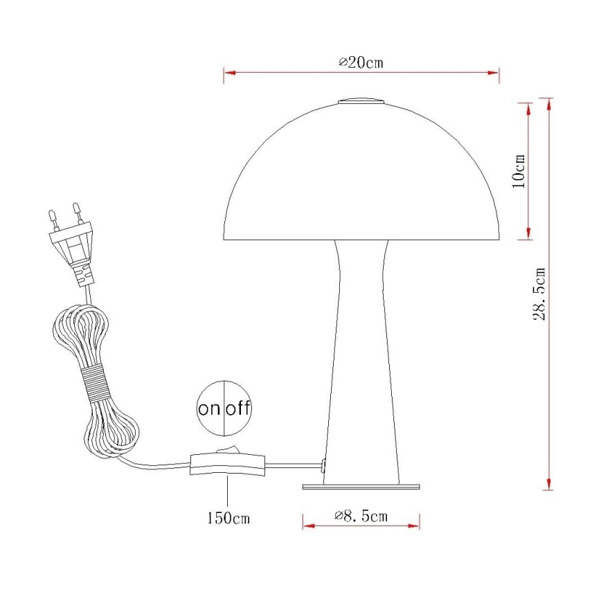 Globo - Bordslampa 1xE14/25W/230V svart