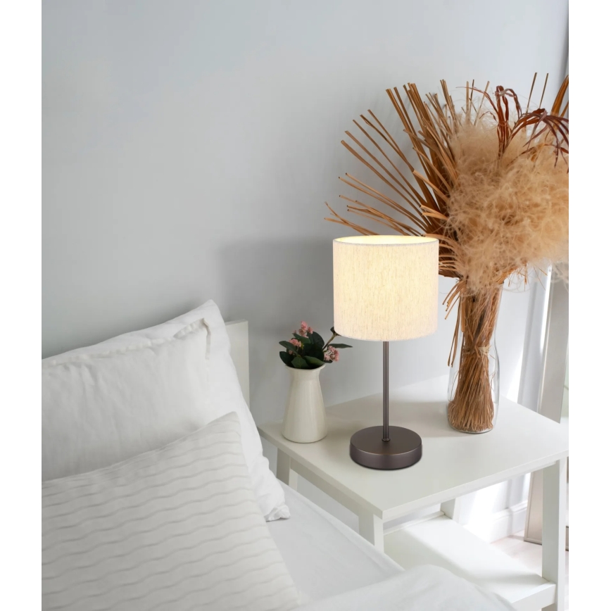 Globo - Bordslampa 1xE27/25W/230V svart/beige