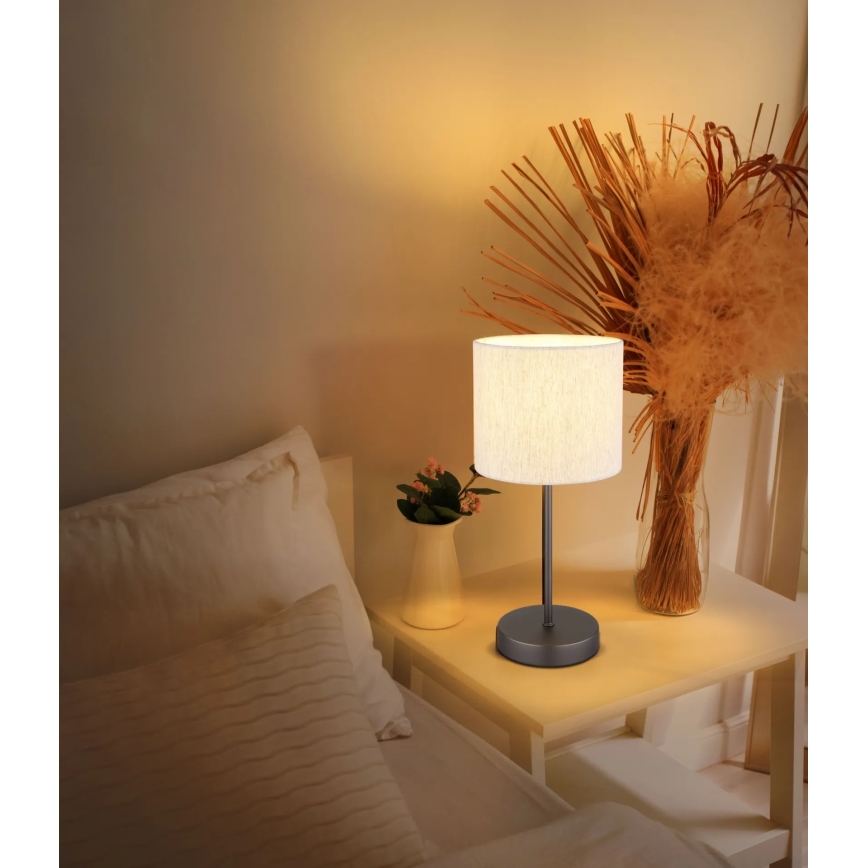 Globo - Bordslampa 1xE27/25W/230V svart/beige