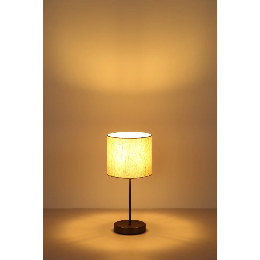 Globo - Bordslampa 1xE27/25W/230V svart/beige