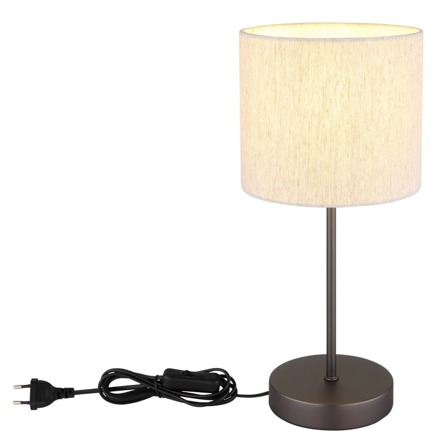 Globo - Bordslampa 1xE27/25W/230V svart/beige