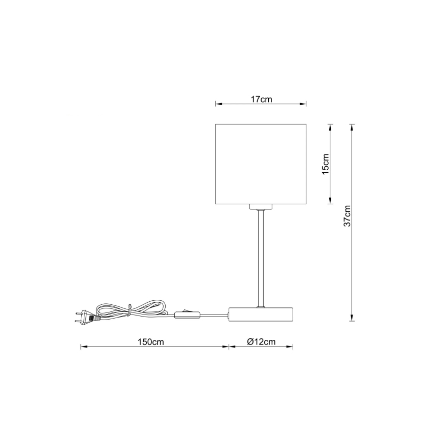 Globo - Bordslampa 1xE27/25W/230V svart/beige