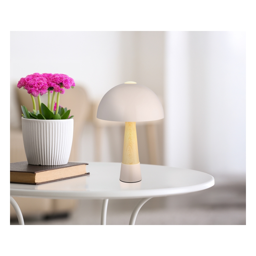 Globo - Bordslampa 1xE27ILLU/40W/230V beige