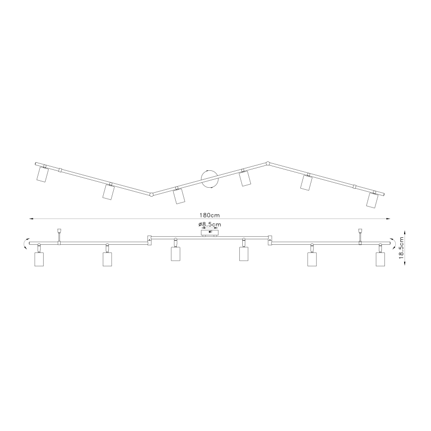 Globo 54008-6 - Spotlight MARTHA 6xE27/60W/230V