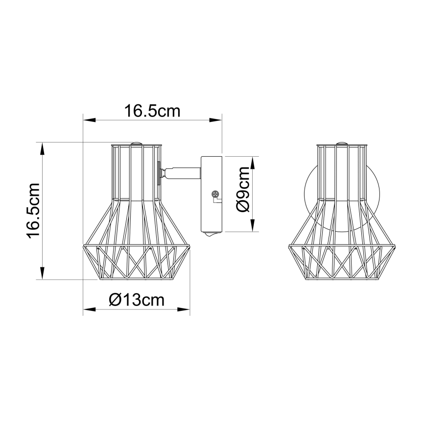 Globo 54017-1 - Väggspotlight PRISKA 1xE27/40W/230V
