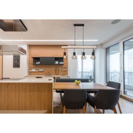 Globo - Ljuskrona med textilsladd 4xE27/40W/230V