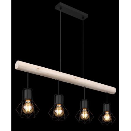 Globo - Ljuskrona med textilsladd 4xE27/40W/230V