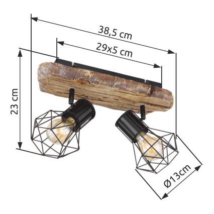 Globo - Spotlampa 2xE27/60W/230V