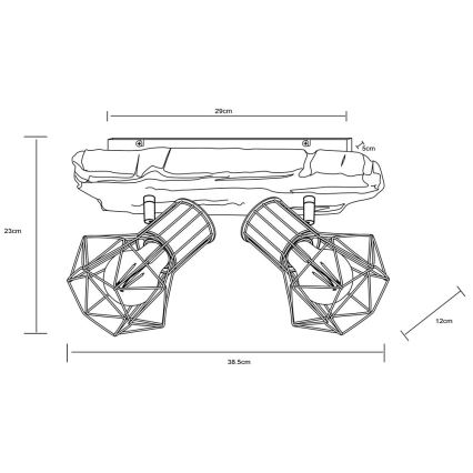 Globo - Spotlampa 2xE27/60W/230V