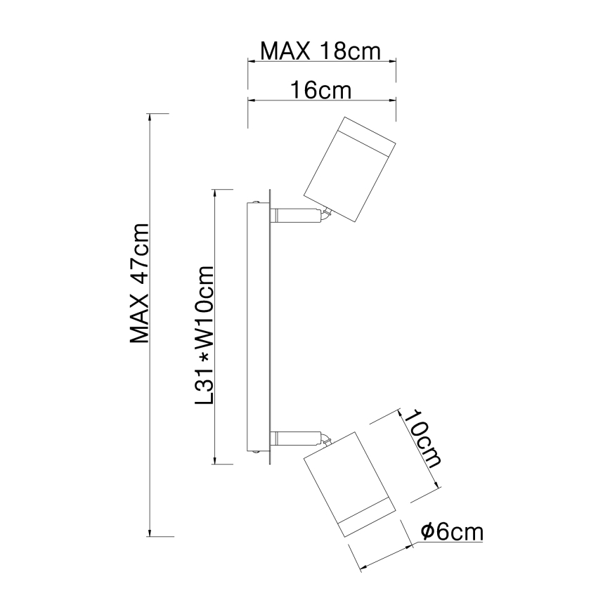 Globo - Spotlampa 2xE27/60W/230V
