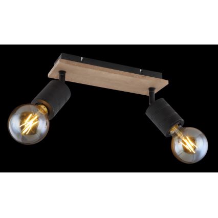 Globo - Spotlight 2xE27/60W/230V poplar