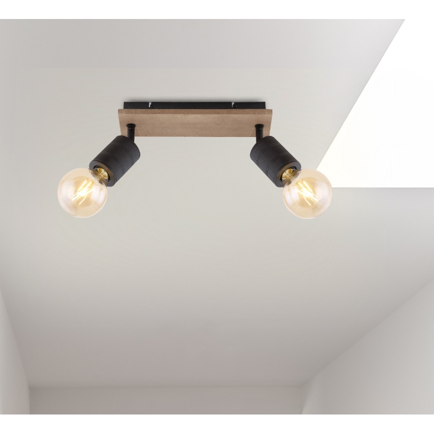 Globo - Spotlight 2xE27/60W/230V poplar