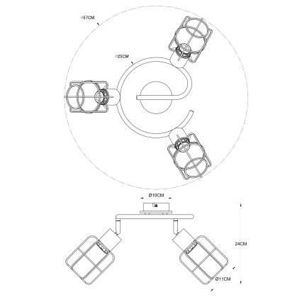 Globo - Spotlight  3xE27/40W/230V