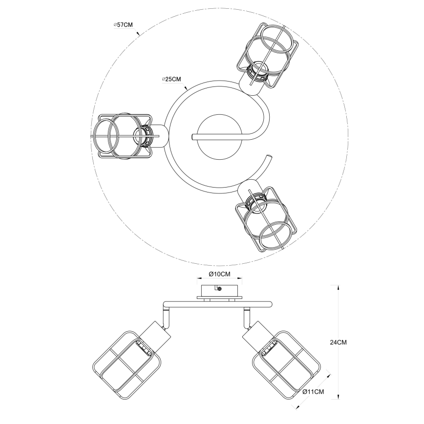 Globo - Spotlight  3xE27/40W/230V