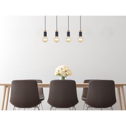 Globo - Ljuskrona med textilsladd 4xE27/40W/230V