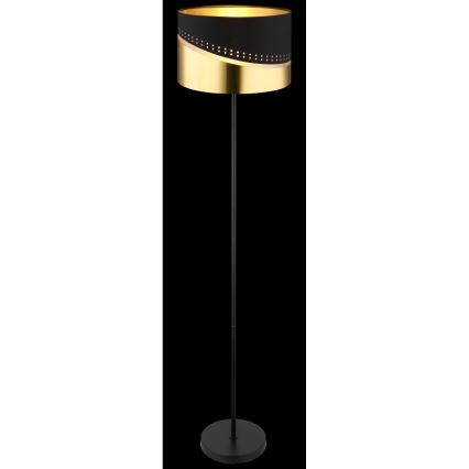Globo - Golvlampa 1xE27/60W/230V diameter 35 cm svart/guld