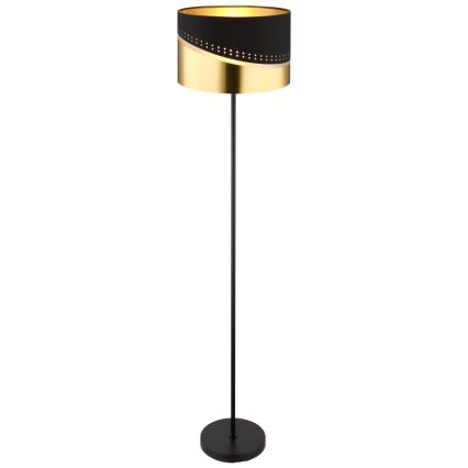 Globo - Golvlampa 1xE27/60W/230V diameter 35 cm svart/guld