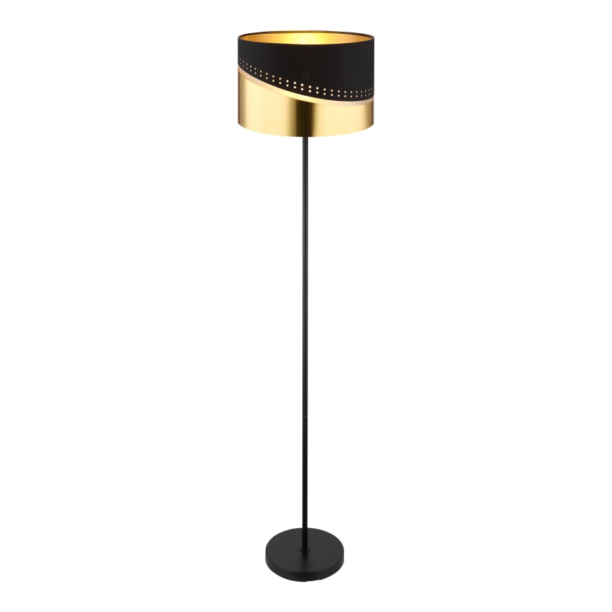 Globo - Golvlampa 1xE27/60W/230V diameter 35 cm svart/guld