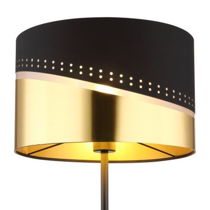 Globo - Golvlampa 1xE27/60W/230V diameter 35 cm svart/guld