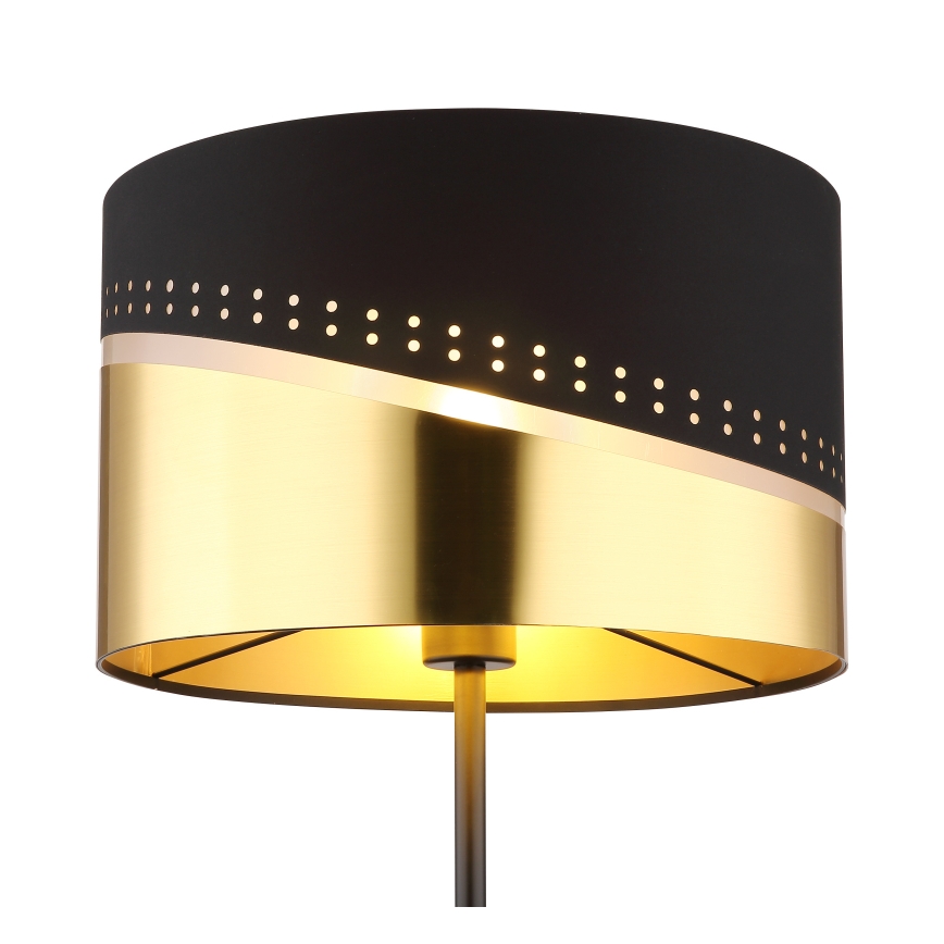 Globo - Golvlampa 1xE27/60W/230V diameter 35 cm svart/guld