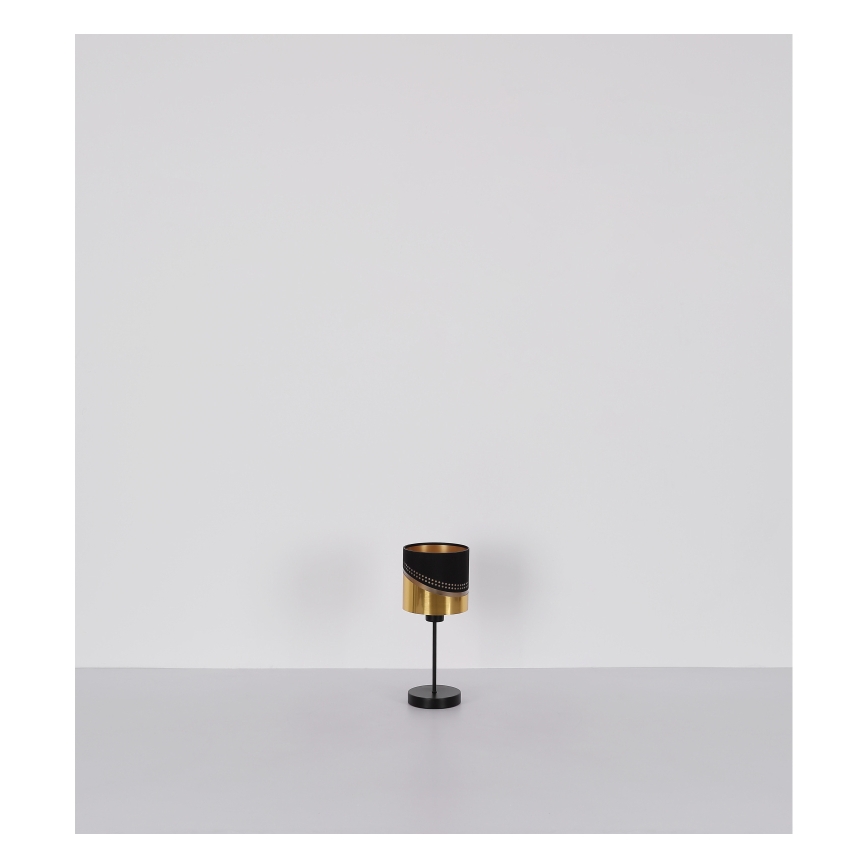 Globo - Bordslampa 1xE27/40W/230V diameter 16 cm svart/guld