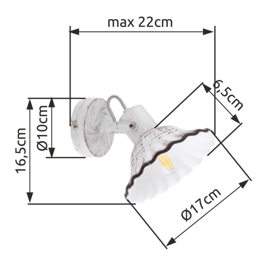 Globo 54050-1 - Väggspotlight JOWITA 1xE27/40W/230V