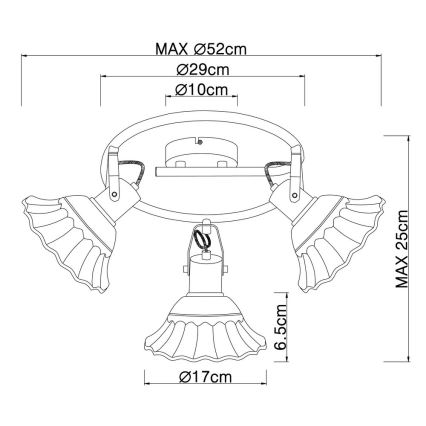 Globo 54050-3 - Spotlight JOWITA 3xE27/40W/230V