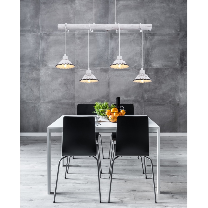 Globo 54050-4H - Ljuskrona med snöre JOWITA 4xE27/40W/230V