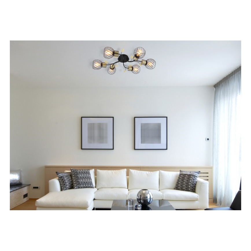 Globo - Fastsatt Ljuskrona  6xE27/40W/230V